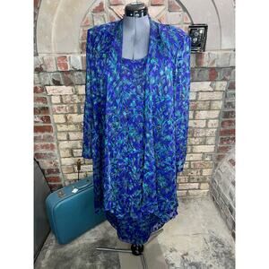 illusion dress tank tiered flutter front jacket purple blue green